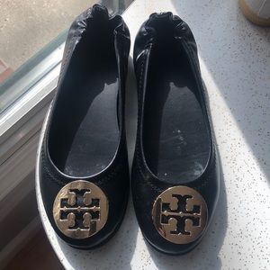 Tory Burch Minnie Travel Flats in Black, 5.5/EU 36, including dust bag